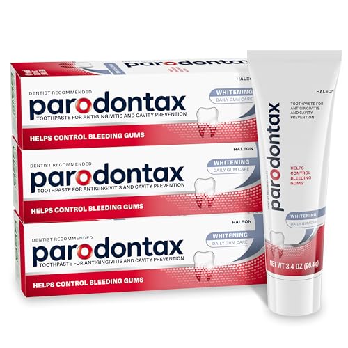 Parodontax Teeth Whitening Toothpaste To Help Bleeding Gums, Gum Toothpaste For Gum Health, 3.4 Oz x 3