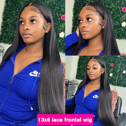 30 Inch 13x6 Lace Front Wigs Human Hair Pre Plucked Straight HD Lace Front Wigs Human Hair 180 Density 13x6 Frontal Wigs with Baby Hair Straight Glueless Wigs Human Hair for Women