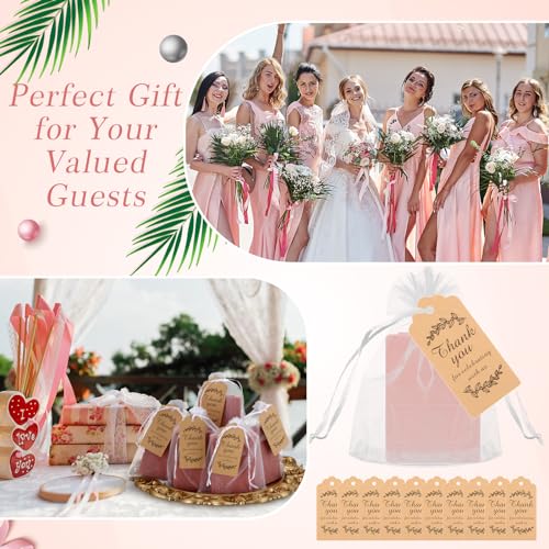 12 Set Travel Makeup Brush Set Bulk with Mirror Mini Travel Makeup Brushes Thank You Cards and Organza Bag Bridesmaid Gift for Bachelorette Party Gift Wedding(Pink)