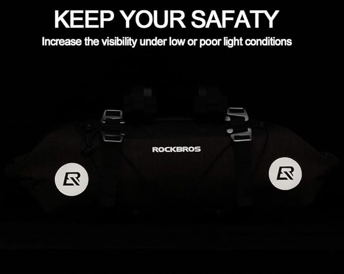 ROCKBROS Bikepacking Bike Handlebar Bag 7L-14L Waterproof Large Dry Pack Bicycle Front Bag Roll for MTB Mountain Road Drop-bar Bikes Bar