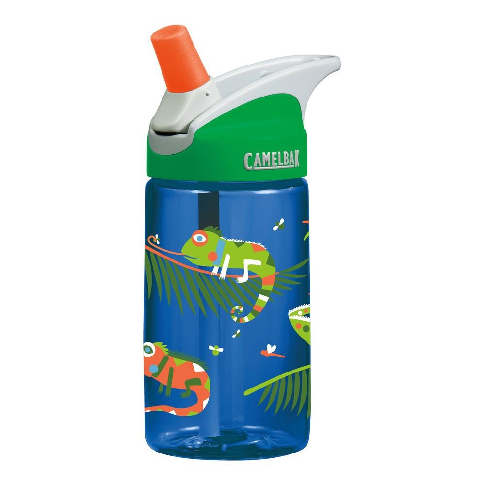 CamelBak eddy Kids Water Bottle - CamelBak Kids Big Bite Valve - Spill Proof - Water Bottle For Kids - BPA-Free Water Bottle - 12oz, Iguanas