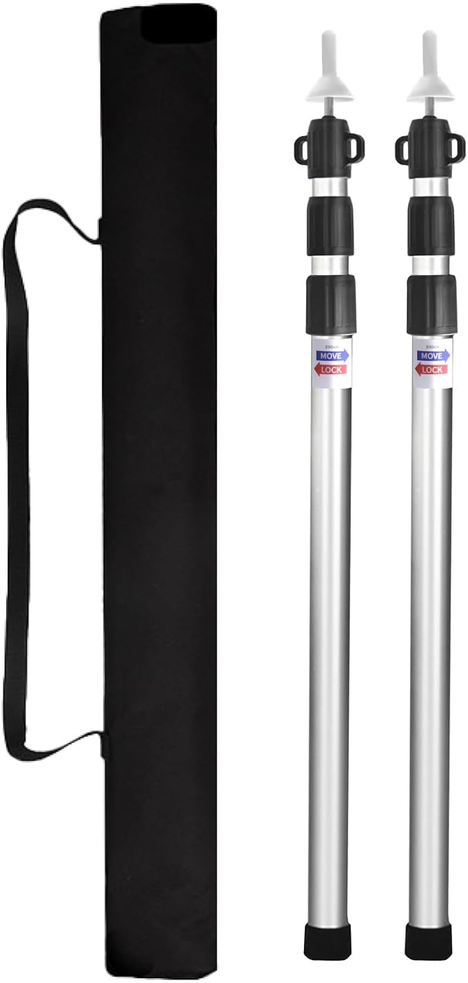 Azarxis Tent Poles Aluminum Tent Rod Replacement Camping Accessories, Multifunction Lightweight Tent Poles Repair Kit, 7001 Series Aircraft-Grade Aluminum - 2 Poles