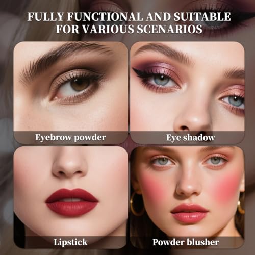 Eyeshadow Lipstick Blusher Makeup Box 20 Color Eyeshadow Palette 5 Lipstick 5 Blusher Set Full Face Makeup Kit with Cosmetic Mirror,Blush, Highlighter, Brushes & Sponge Personal Makeup Set