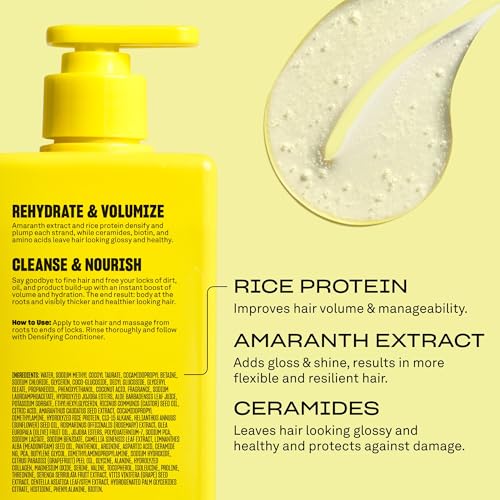 BABE ORIGINAL Locks Densifying Shampoo for Women and Men, Volumizing Shampoo Promotes Thickness and Prevents Hair Loss, for Fuller, Thicker Hair, Cruelty Free, 13.5 fl oz.