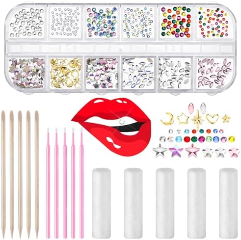 Sosation 377 Pieces Tooth Gem for Teeth Jewelry Kit DIY Fashionable Artificial Crystal Reflective Tooth for birthday Party, Cool Style