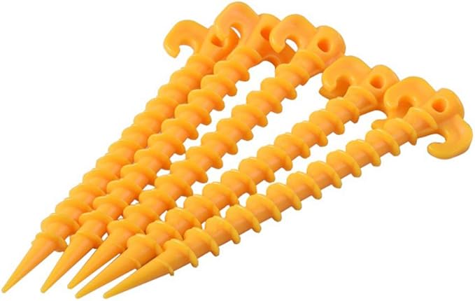 AKOAK 6 Pcs Camping Tent Awning Nail Plastic Beach Nail Screw Outdoor Travel Accessories