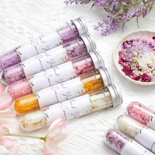 12 Pcs Aromatherapy Bath Salts Test Tube Bath Salts for Women Relaxing Spa Gifts Set for Wedding Birthday Baptism Party Favors(Mixed Scents,Floral)