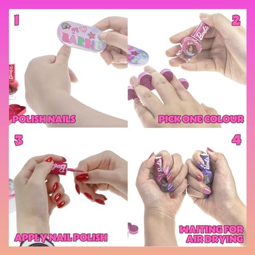 Barbie Movie Kids Makeup Kit for Girls, Real Washable Toy Makeup Set, Barbie Gift, Play Makeup and Pretend Play Toys Ages 3 4 5 6 7 8 9 10 11 12, By Townley Girl