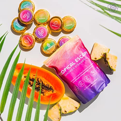 Aromatherapy Shower Steamers 15-Pack - Exotic Fruity Scents, Relaxing Spa Experience, Ideal Gift for Women & Men