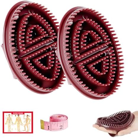 2PCS Meridian Brush Massage Body, 2025 New Full Body Relaxation Meridian Massage Brush, Beauty Salon Professional Custom Meridian Brushs for Full Body and Leg SPA Massager Relaxation (Brown)