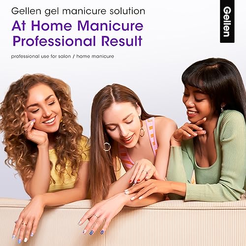 Gellen Gel Top and Base Coat, 4pcs 18ml No Wipe Matte Glossy Glitter Gel Top Coat, Clear UV Base Coat Gel Nail Polish, Soak Off Nail Lamp Gel Base Top Coat Long Lasting Home Gel Manicure