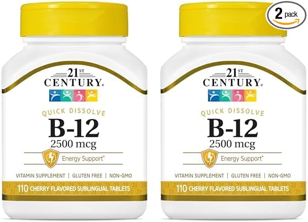 21st Century B 12 2500 mcg Sublingual Tablets, 110 Count (Pack of 2)