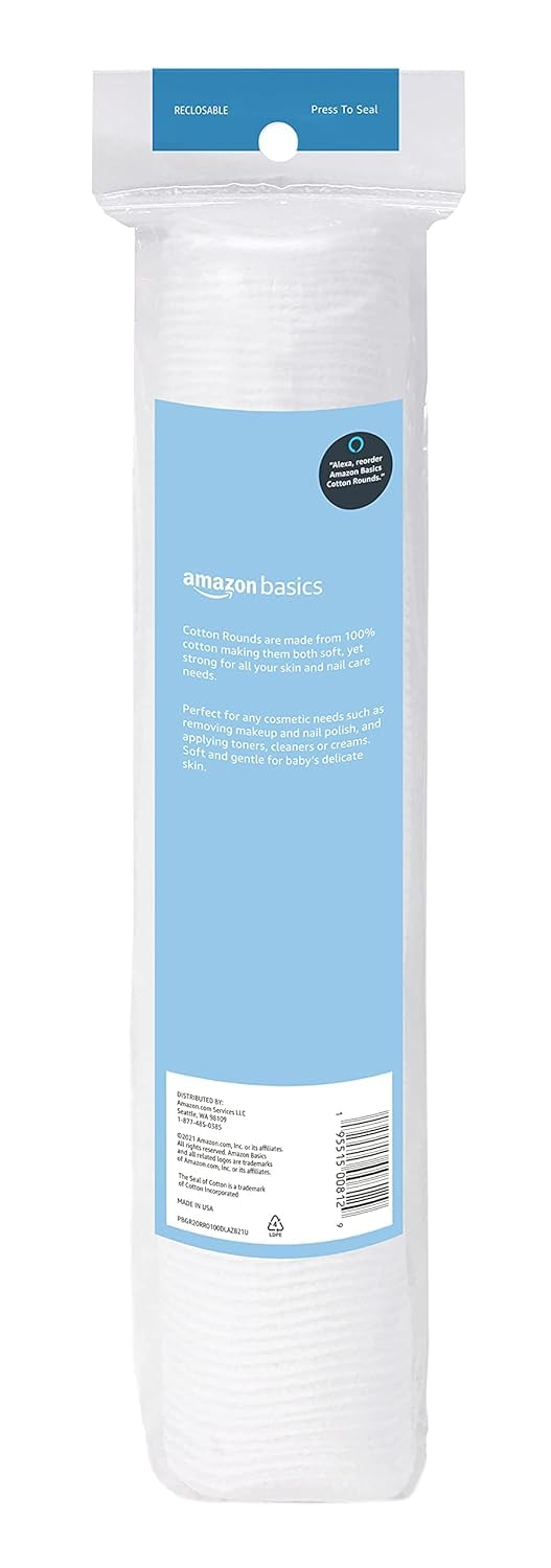 100% Cotton Hypoallergenic Makeup Removal Rounds | 600 Count | Eco-Friendly