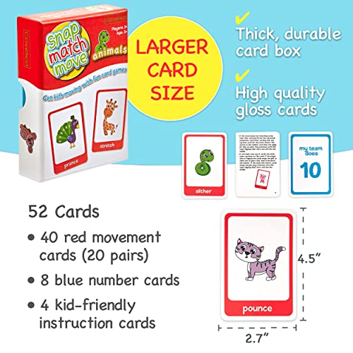 Animal Cards for Kids, All Animal Games Action Cards, Fun Exercise Games for Kids Animal Cards, Exercise Cards for Kids & Gross Motor Games for Kids, Preschool Card Games & Animal Cards for Toddlers