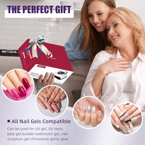 220W LED UV Light Dryer for Nails Gel Polish with 57 Lamp Beads 4 Timer Setting & LCD Touch Display Screen, Auto Sensor, Professional Nail Light