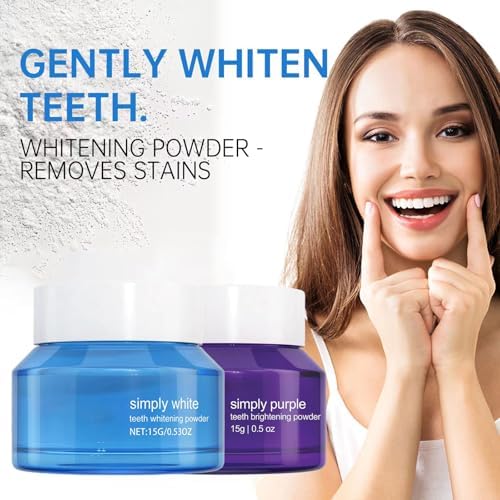 Teeth Whitening Deluxe Powder, Stain Removal, No Sensitivity, Mint Flavor, 2 PCS