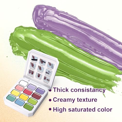 Gradient Painting Gel, 12 Bright Colors Ombre Gel Nail Polish for Pigment Pat Aura Nails, French Manicure DIY Nail Art,Long-lasting, No-wipe Soak of UV Palette Solar Flare
