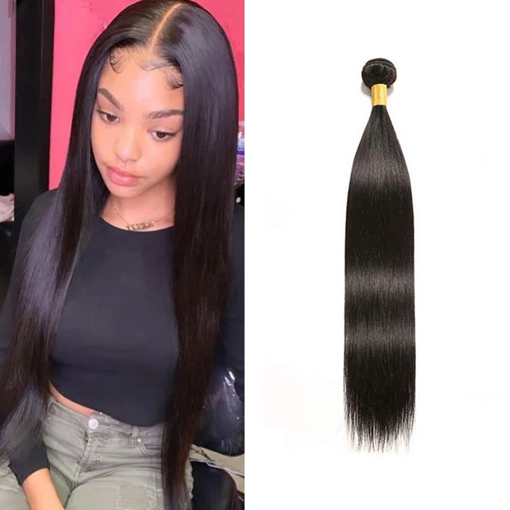 One Bundle Straight Hair 9A Brazilian Hair 24 inch Brazilian Virgin Hair Straight Unprocessed Brazilian Hair Weave Human Hair Extensions