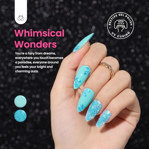 Beetles Glitter Gel Nail Polish 6 Colors Sparkle Pink Purple Blue Gel Polish Kit Chameleon Crushed Diamond Multifunction Soak off Uv Nail Gel DIY Manicure