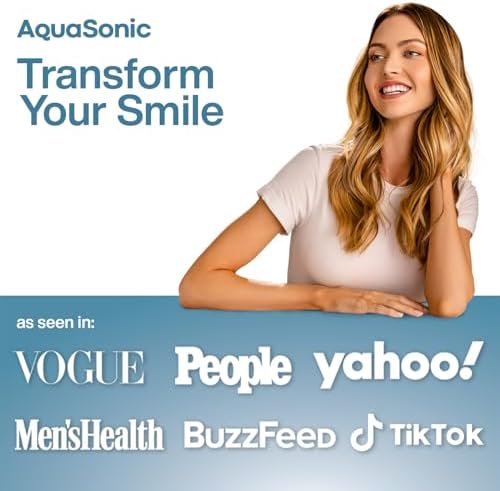 AquaSonic Aqua Flosser Replacement Tips - 5 Tips, 4 Types: Standard, Periodontal, Orthodontic & Tongue Scraper - Genuine, Authentic Parts (Black)