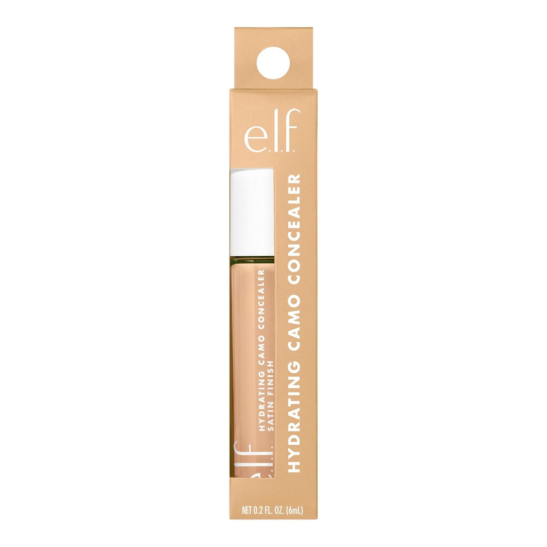 e.l.f. Hydrating Camo Concealer | Full-Coverage Satin Finish | Vegan, Medium Golden