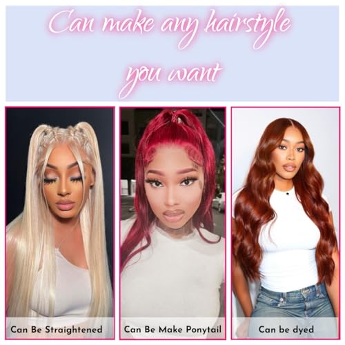 613 Lace Front Wigs Human Hair 13x1 Blonde Human Hair Wig 613 Blonde Wig Human Hair for Women Pre Plucked with Baby Hair Brazilian Blonde Body Wave Wigs 20inch
