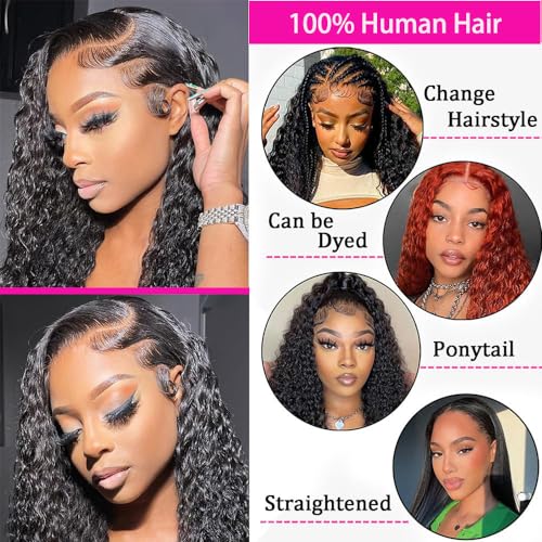 200% Density 28 Inch 13x6 Deep Wave Lace Front Wigs Curly Human Hair Wig Wet And Wavy HD Lace Front Wigs Human Hair Pre Plucked Frontal