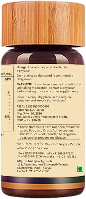 Ayurvedic Spiruliva Pills with Astaxanthin - Non-GMO, Rich in Vegan Protein, Vitamins & Prebiotics - 100% Vegan Ayurveda Supplement - 80 Tablets