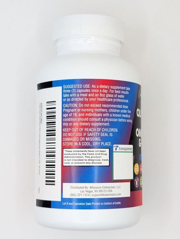 Clean Nutraceuticals Beet Root Capsules Olive Leaf Nattokinase Garlic Extract L-Arginine Omega 3 Red Yeast Rice Hibiscus Danshen - Healthy Support Supplement - 90 Ct