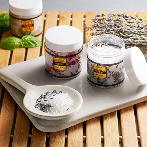 Spa Gifts for Women, Epsom Bath Salts Gift Basket Set, Relaxing Self Care Salt with Essential Oils, Gifts for Mom, Wife - Lavender, Eucalyptus, Lemon Basil, Coconut, Tea Tree, Honey Almond