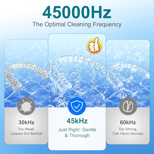 45kHz Ultrasonic Retainer Cleaner Machine – 200ML Dental Cleaning Pod with 4 Wash Modes, Digital Timer for Dentures, Aligners, Mouth Guards, Braces, Jewelry & Toothbrush Heads (White)