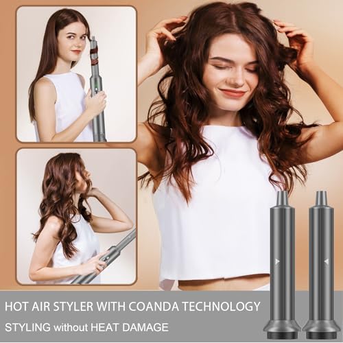 AOMEES Professional Hot Air Styler & Drying System, 6 in 1 Powerful Hair Dryer Brush • Styling Without Heat Damage, with Air Curler, Hair Dryer, Volumizer Brush, Hair Straightener Brush, Smooth Comb