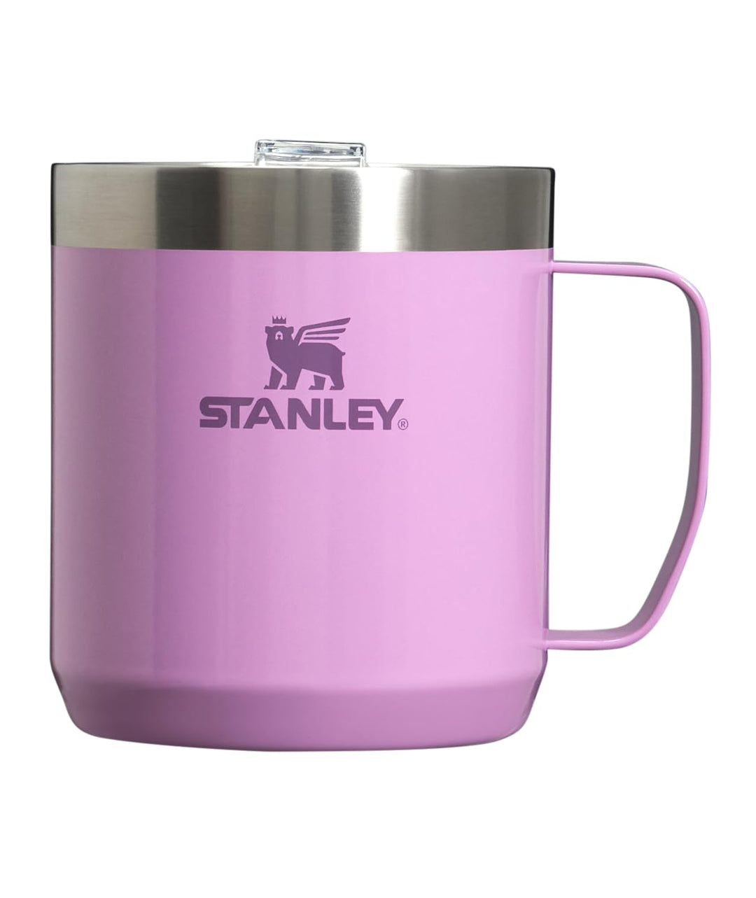 Stanley Stay Hot Camp Mug - Durable 18/8 Stainless Steel Insulated Mug - Splash-Free Tritan™ Drink-Thru Lid - 12 OZ - Lilac Gloss