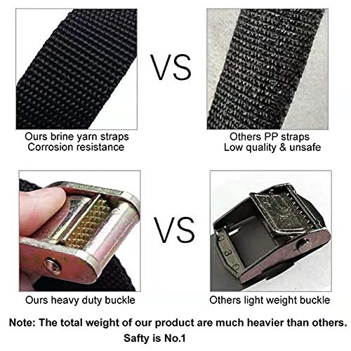 Ayaport Cam Buckle Tie Down Straps Lashing Straps 2200lbs Break Strength Heavy Duty Car Roof Rack Strap for Kayak, SUP, Surfboard, Cargo, Motorcycle, Truck, Boat, Dirt Bike (1" x 8')