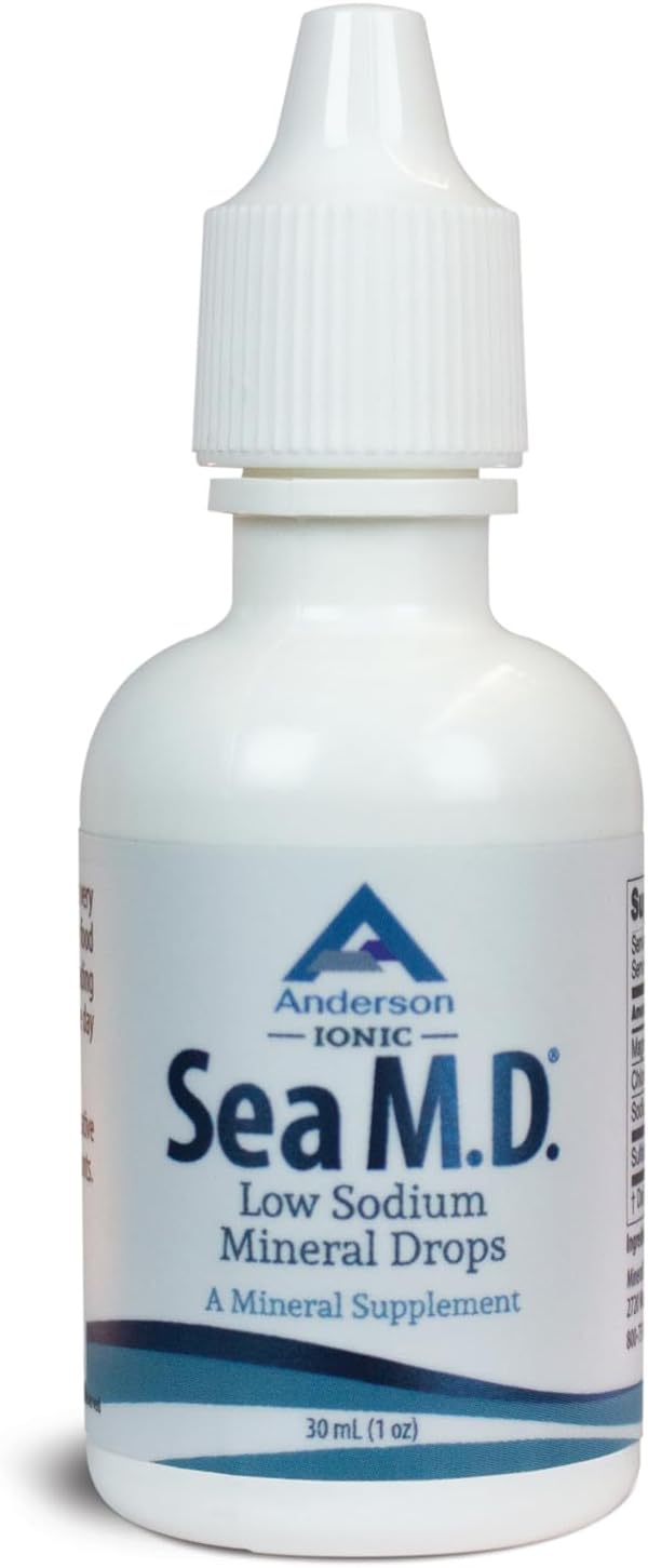 Anderson Sea M.D. Concentrated Trace Mineral Drops, Ionic Electrolyte Magnesium Supplement, Aids in Muscle Cramps, Joint Health, Liquid Magnesium, Easy to Take (1 Ounce)