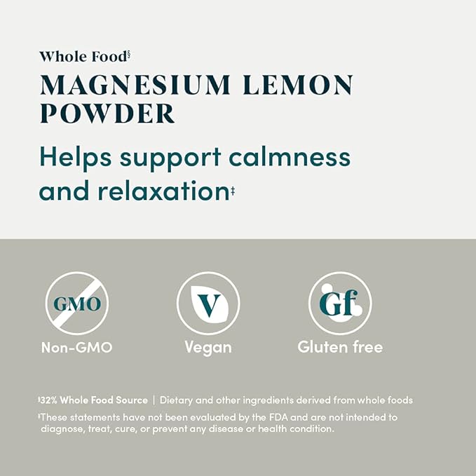 Amazon Elements Whole Food Magnesium Lemon Powder, 9.13 Ounce (Pack of 1) (70 servings)