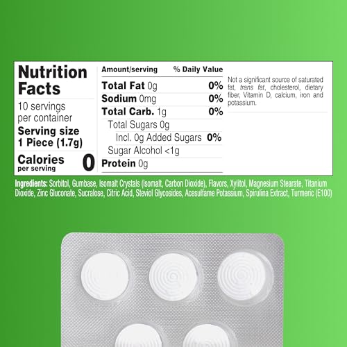 TheraBreath Fresh Breath Chewing Gum with ZINC, Citrus Mint Flavor, 10 Count (Pack of 6)