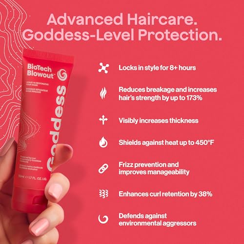 Biotech Blowout Leave-In Restorative Hair Mask, Heat Protectant & Strengthening Treatment for Frizz-Free Volume, Repairs & Shields Up to 450 F, 1.7 Fl Oz