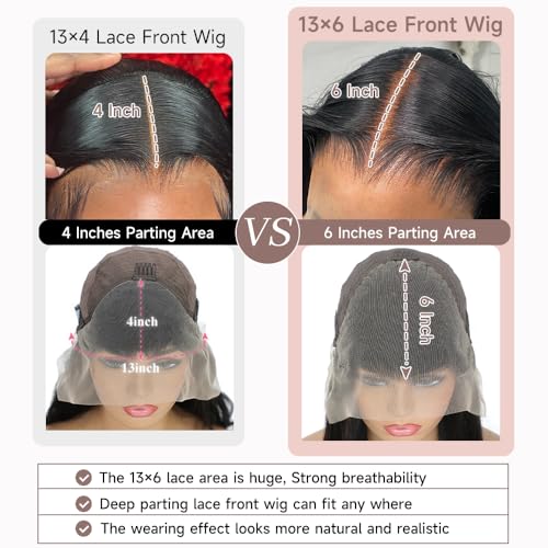 13x6 HD Lace Front Wigs Human Hair 28 Inch Body Wave Lace Front Wigs Human Hair Pre Plucked 200 Density Transparent Lace Frontal Wigs Human Hair Lace Front Wigs Baby Hair Human Hair Wig for Women