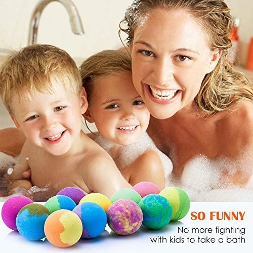 Bath Bombs for Kids with Toys Inside for Girls Boys - Surprise Bubble Bath Fizzies Vegan Essential Oil Spa Bath Fizz Balls Kit Dry Skin Moisturize, Handmade 12 Set