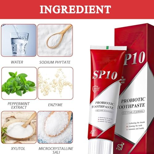 2 Pack SP-10 Probiotic Whitening Toothpaste – Ultra Whitening & Stain Removal, Deep Cleaning, Fresh Breath Formula with Probiotics