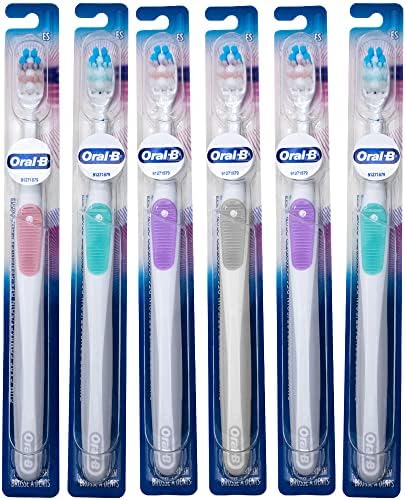 Oral-B Gum Care Extra Soft Toothbrush for Sensitive Teeth and Gums, Compact Small Head, (Colors Vary) - Pack of 6