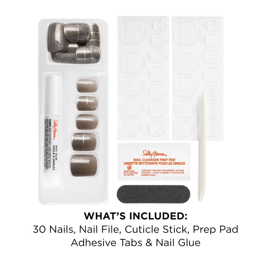 Sally Hansen Instant Cuticle Remover | 15-Second Gel & 30 Press-On Nail Designs