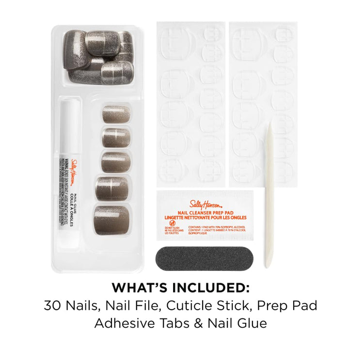 Sally Hansen Instant Cuticle Remover | 15-Second Gel & 30 Press-On Nail Designs
