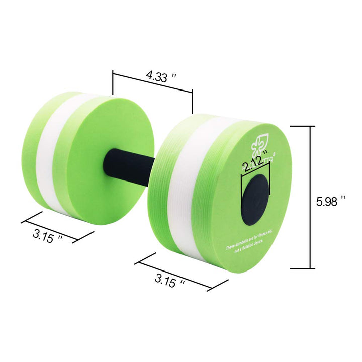 KLOLKUTTA Aquatic Dumbells, 2PCS Water Aerobic Exercise Foam Dumbbell Pool Resistance,Water Aqua Fitness Barbells Hand Bar Exercises Equipment for Weight Loss
