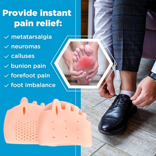 4 Pairs Hyggaer Toe SeparatSilicone Toe Separators for Women and Men, Gel Toe Spacers Bunion Corrector and Toe Straightener for Overlapping Toes and Hallux Valgus Relief, Soft Breathable Toe Spreaders