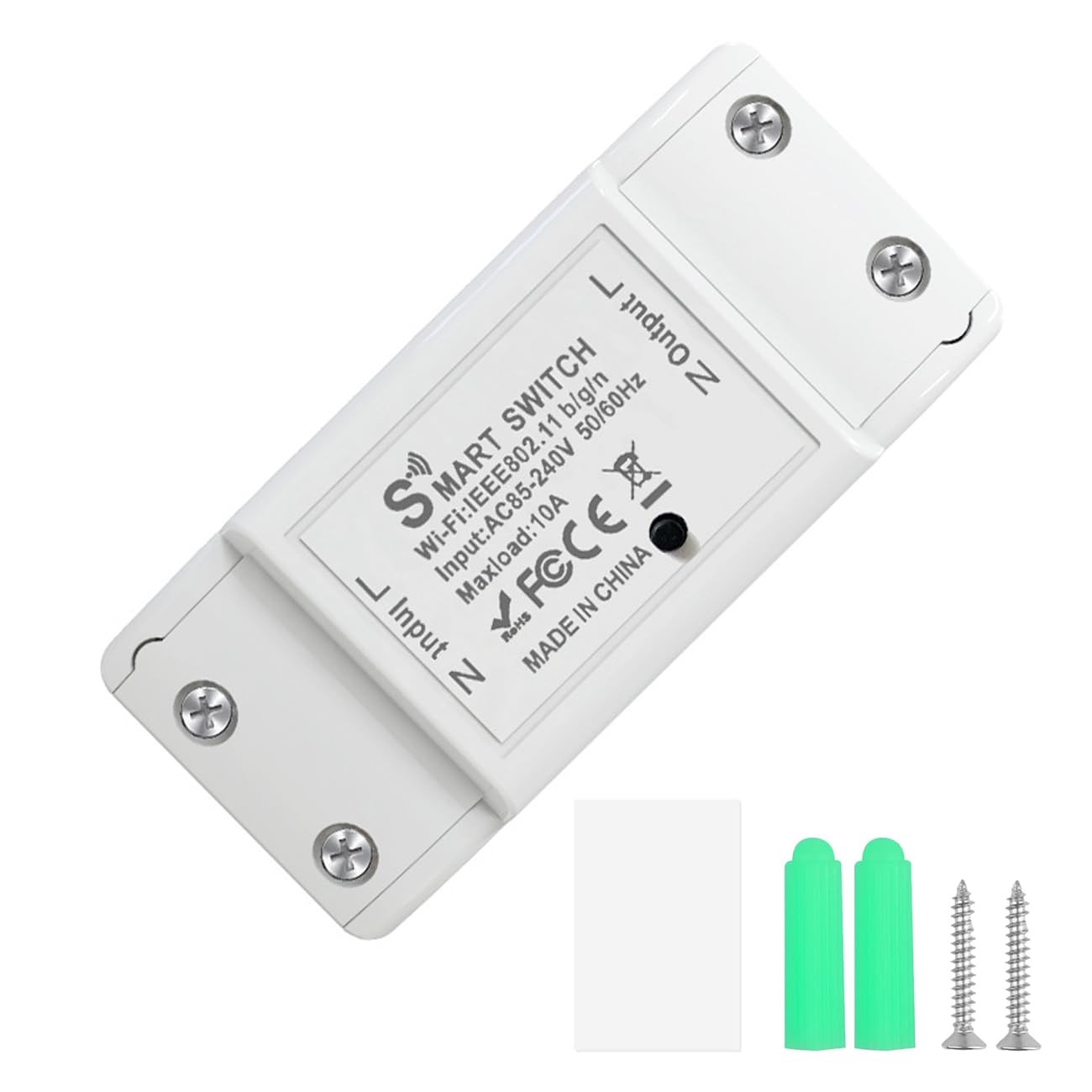 10A Smart WiFi Wireless Light Switch,Wi-Fi Light Switch Compatible with Alexa & Google Home & SmartThings,No Hub Required Support DIY Module