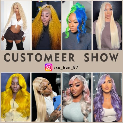 30 Inch 613 13x6 Lace Front Wig Human Hair 200 Density Blonde Wig Human Hair Body Wave Lace Front Wigs Human Hair Pre Plucked 613 HD Lace Frontal Wig 13x6 Wigs For Women