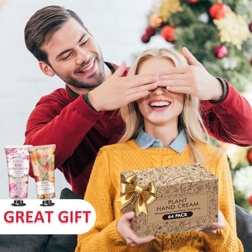 64 Pack Moisturizing Hand Cream Set For Women, Bulk Hand Lotion Travel Size for Dry Cracked Hands, Mini Hand Cream for Mom Gifts, Teacher Gifts, Thank You Gifts and Small Gifts for Women