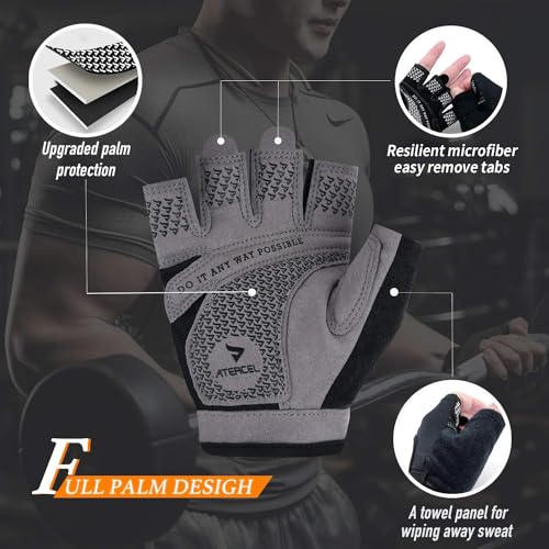 ATERCEL Weight Lifting Gloves Full Palm Protection, Workout Gloves for Gym, Cycling, Exercise, Breathable, Super Lightweight for Men and Women(Aqua, S)
